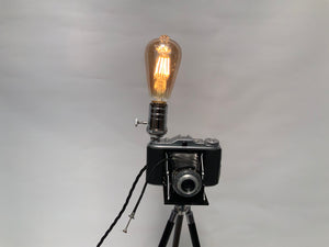 German Made 1960s Agfa Isolette repurposed into a stunning camera lamp.