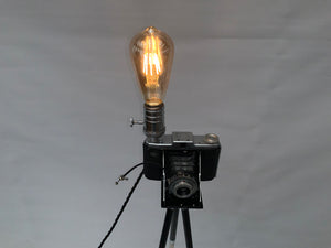 German Made 1950s Zeiss Icon Nettar repurposed into a stunning camera lamp.