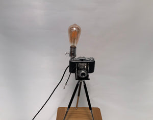 German Made 1960s Agfa Isolette repurposed into a stunning camera lamp.